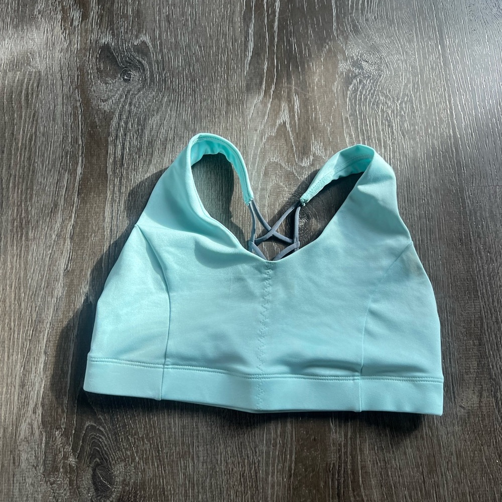 Blue Racerback Swim Top with Elasticized Band